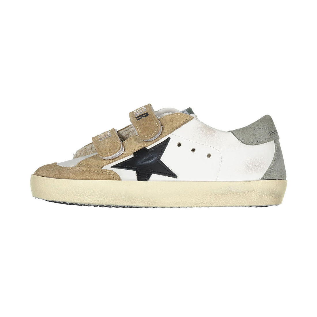 Golden Goose White/Brown/Black/Green Old School Sneaker