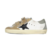 Golden Goose White/Brown/Black/Green Old School Sneaker