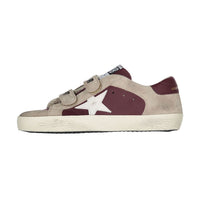 Golden Goose Bordeaux/Taupe/White Old School Sneaker