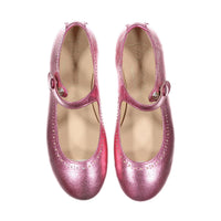 Papanatas Pink Metallic Eyelet Mary Jane
