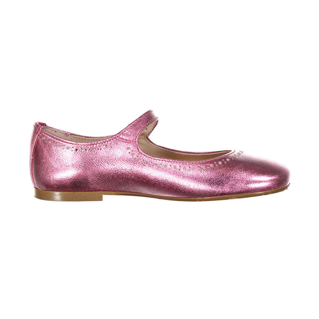 Papanatas Pink Metallic Eyelet Mary Jane