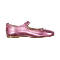 Papanatas Pink Metallic Eyelet Mary Jane