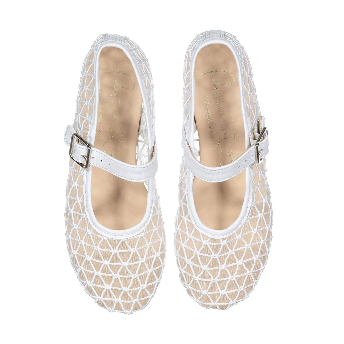 Papanatas White Crochet Mary Janes
