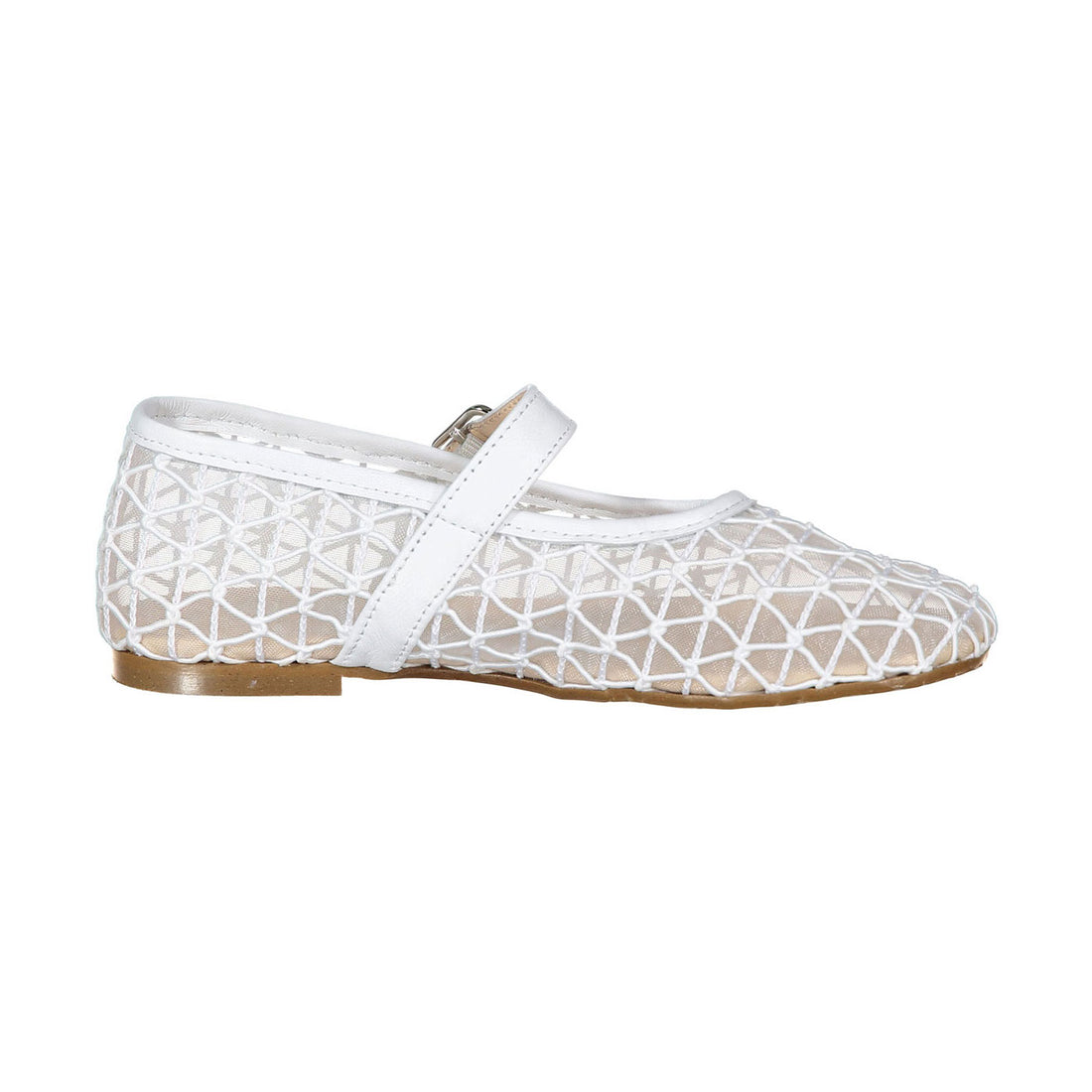 Papanatas White Crochet Mary Janes
