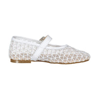 Papanatas White Crochet Mary Janes