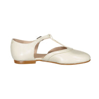 Ladida Shoes Ecru T Strap Flat