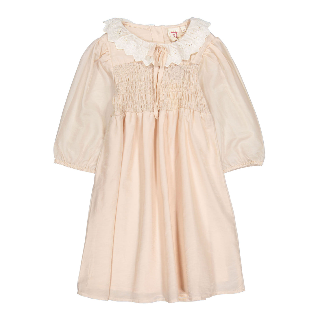 1984 Light Pink Smocked 3/4 Sleeve Dress