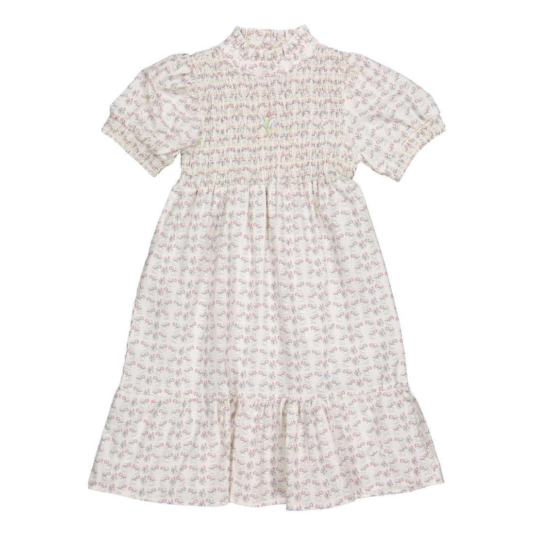 1984 Rose Embroidered Short Sleeve Maxi Dress