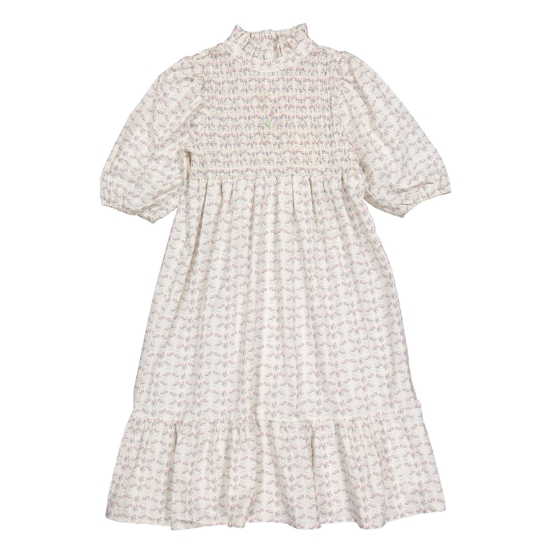 1984 Rose Embroidered 3/4 Sleeve Maxi Dress