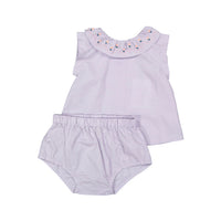 L by Ladida Lavendar Embroidered Tank Set