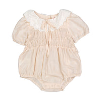 1984 Light Pink Smocked Romper