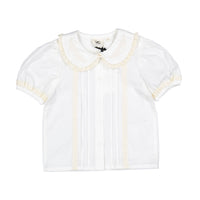 L by Ladida Cream Short Sleeve Lace Blouse