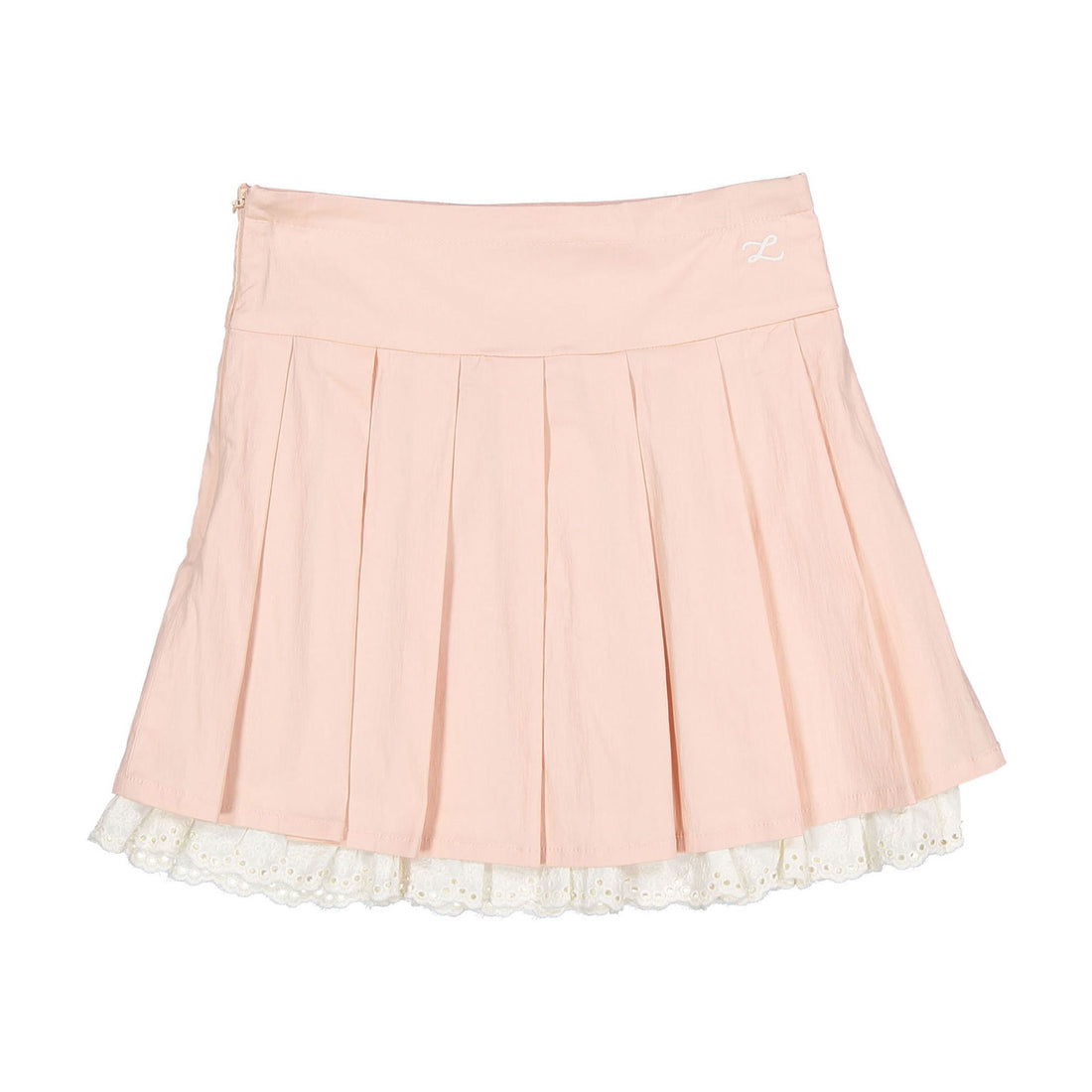 L by Ladida Salmon Lace Pleated Skirt