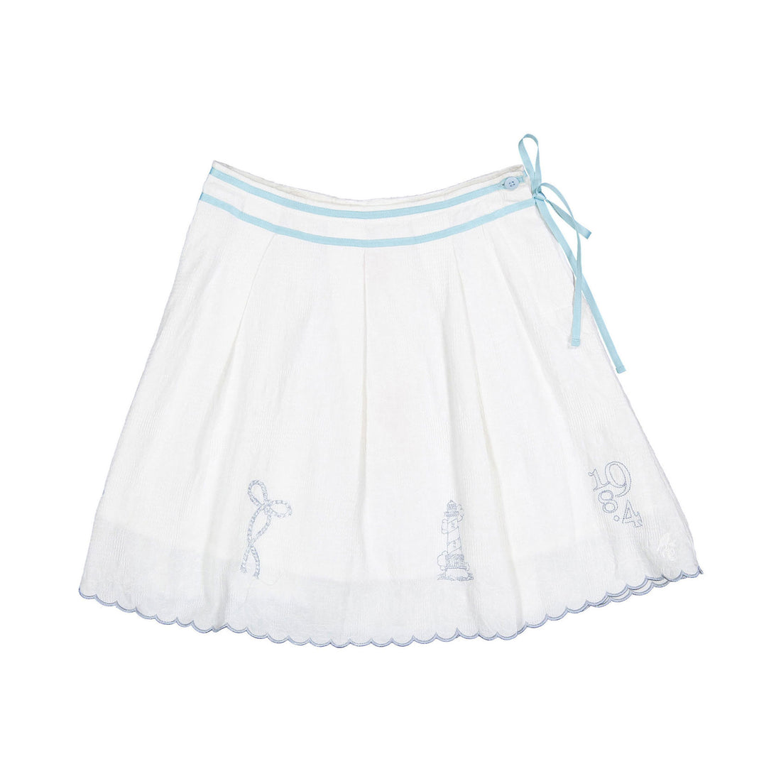 1984 White Embroidered Skirt