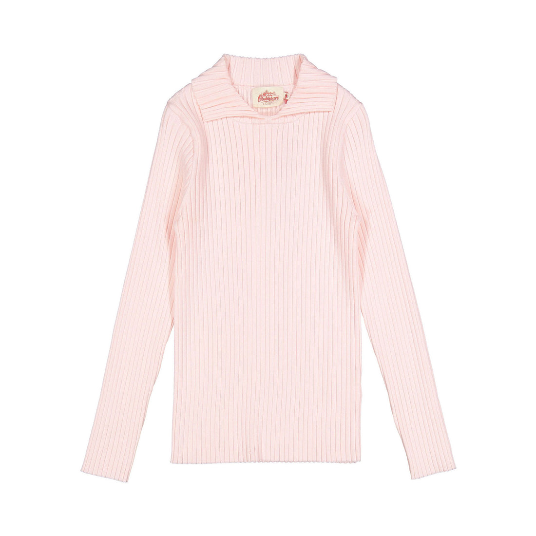 Clubhouse Pink Collared Rib Sweater