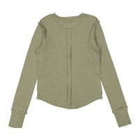 Elements Khaki Grey Seam Waffle Tee