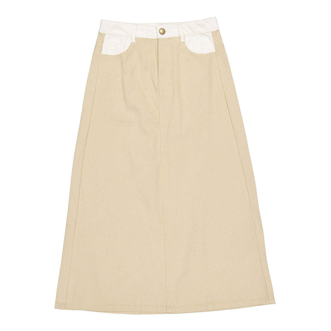 Elements Taupe Denim Contrast Skirt