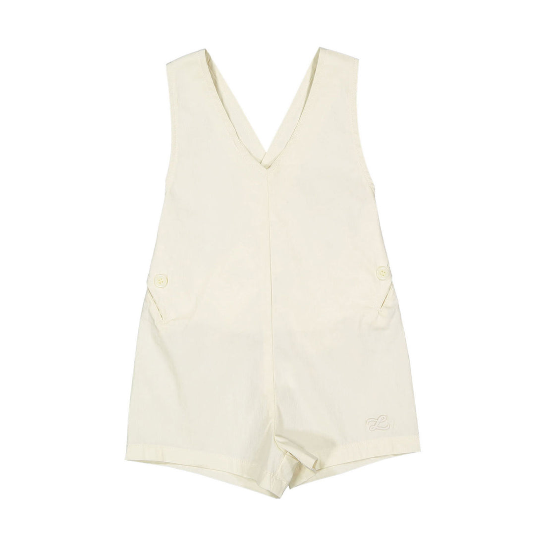 L by Ladida Cream V Button Romper