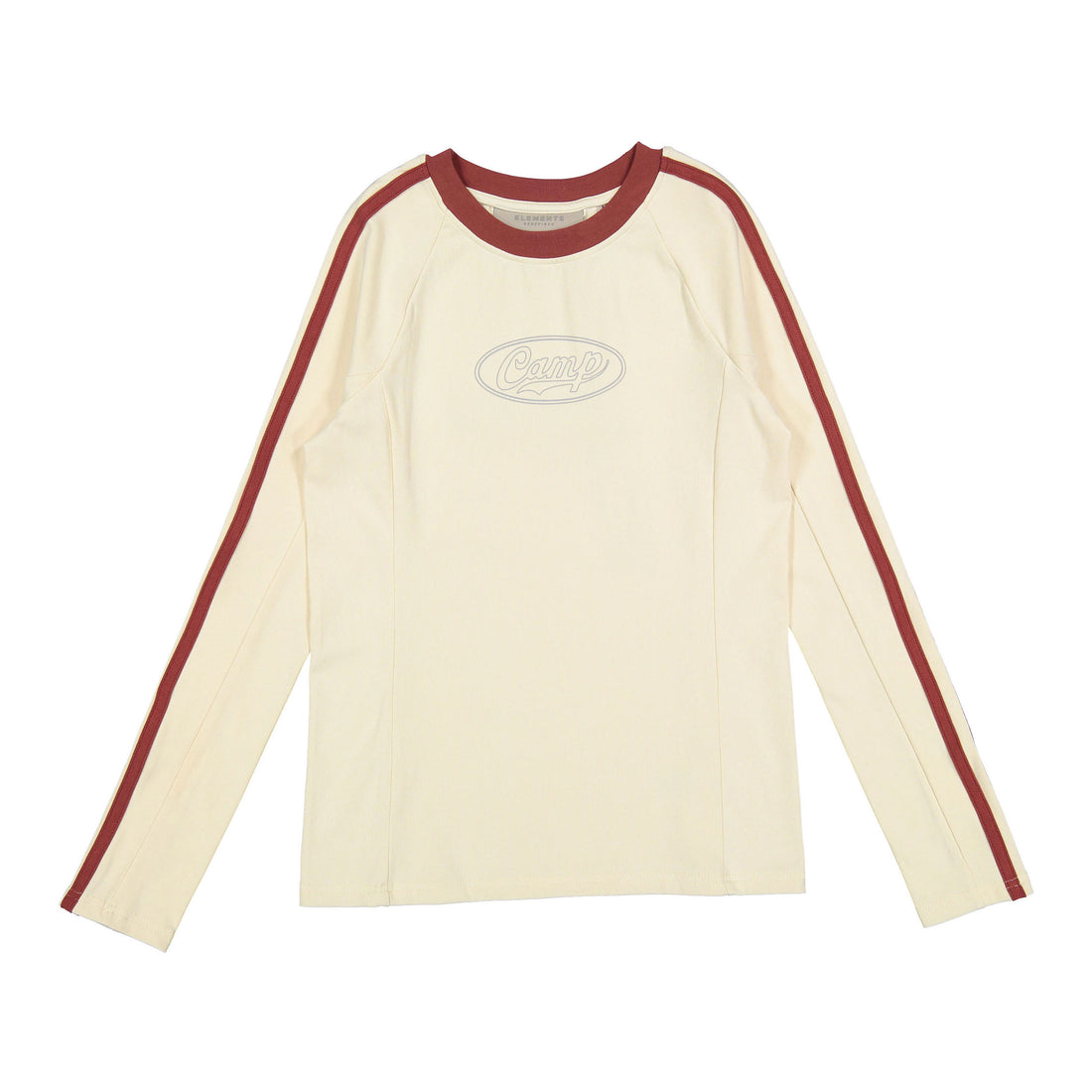 Elements Cream/Rust Stripe Sleeve Tee