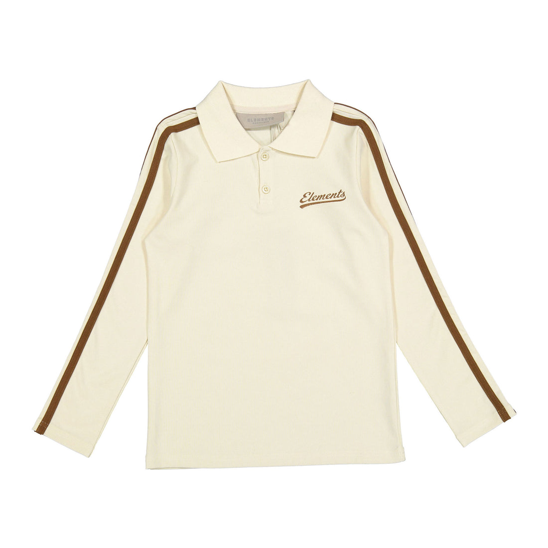 Elements Cream/Taupe Stripe Sleeve Polo