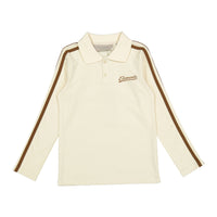 Elements Cream/Taupe Stripe Sleeve Polo