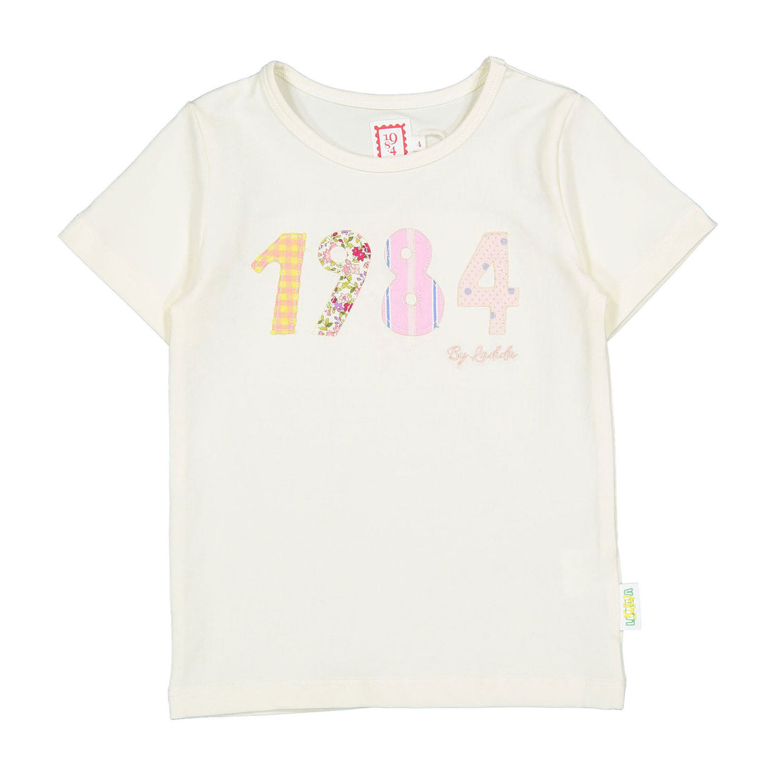 1984 White Patchwork Pink Tee