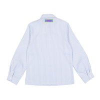 Clubhouse Blue Striped Embroidered Blouse