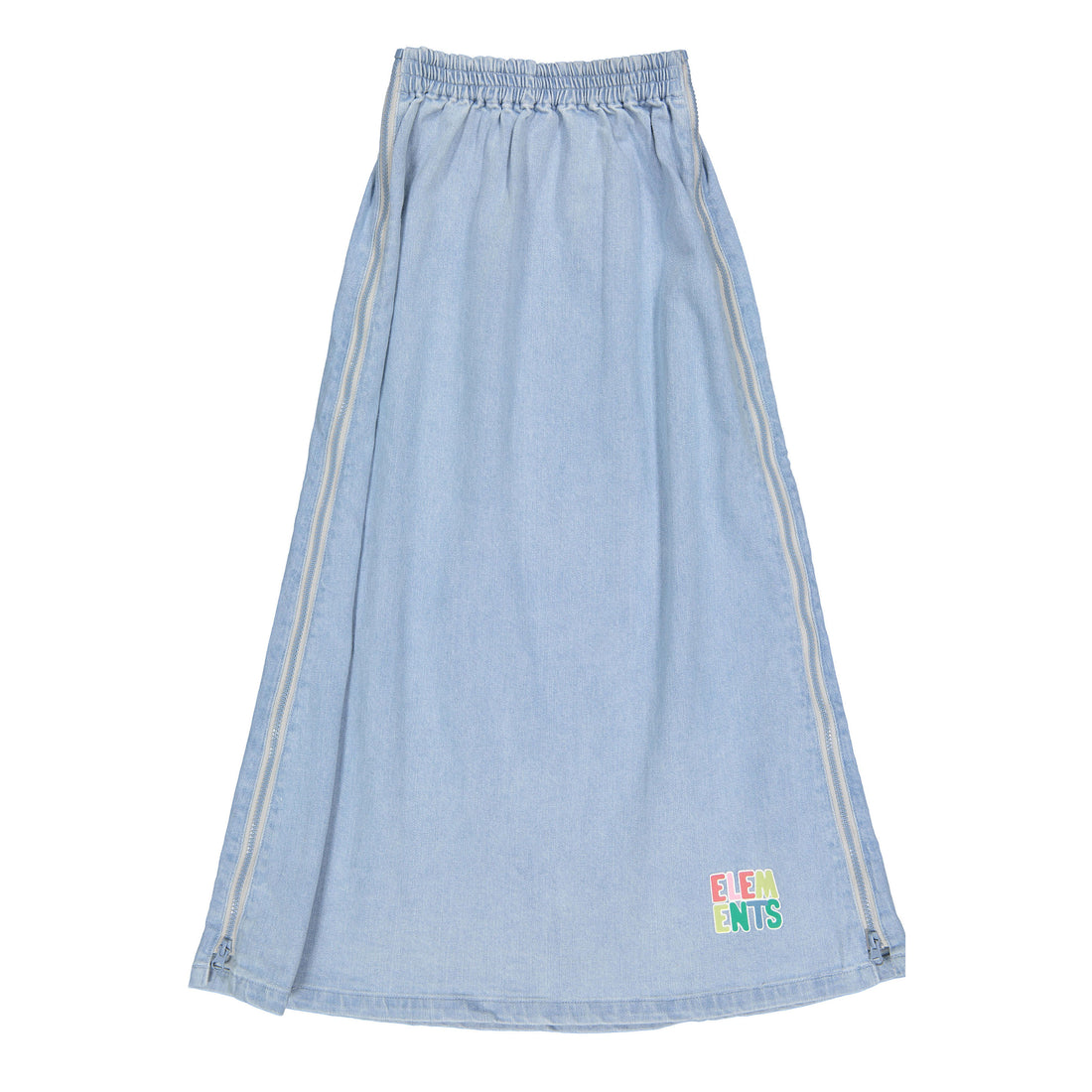 Elements Light Denim Mock Zip Skirt