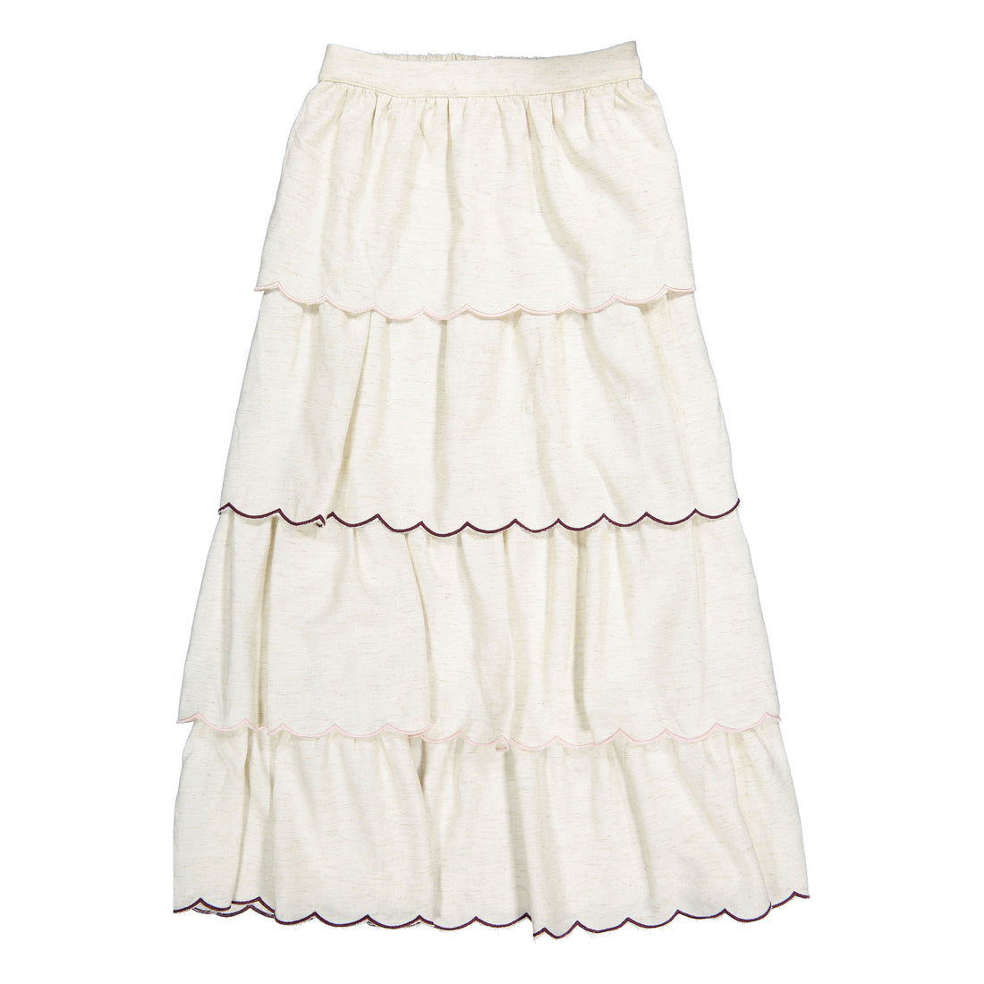 Ava and Lu Beige Ruffle Layered Skirt