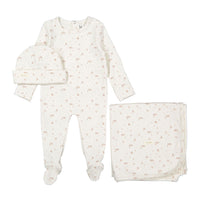 Ladida Layette Caramel Park Romper + Hat + Blanket