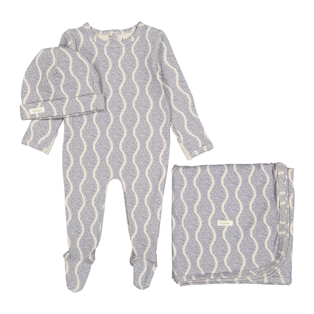 Ladida Layette Blue Wave Romper + Hat + Blanket