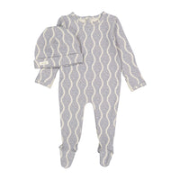 Ladida Layette Blue Wave Romper + Hat