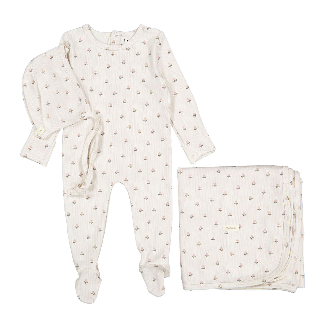 Ladida Layette Vintage Rose Romper + Bonnet + Blanket