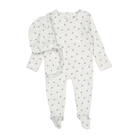 Ladida Layette Vintage Blue Romper + Bonnet