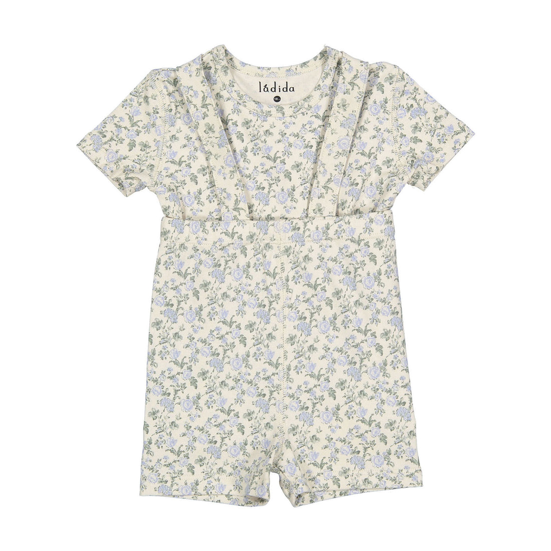 Ladida Layette Blue Garden Suspender Set