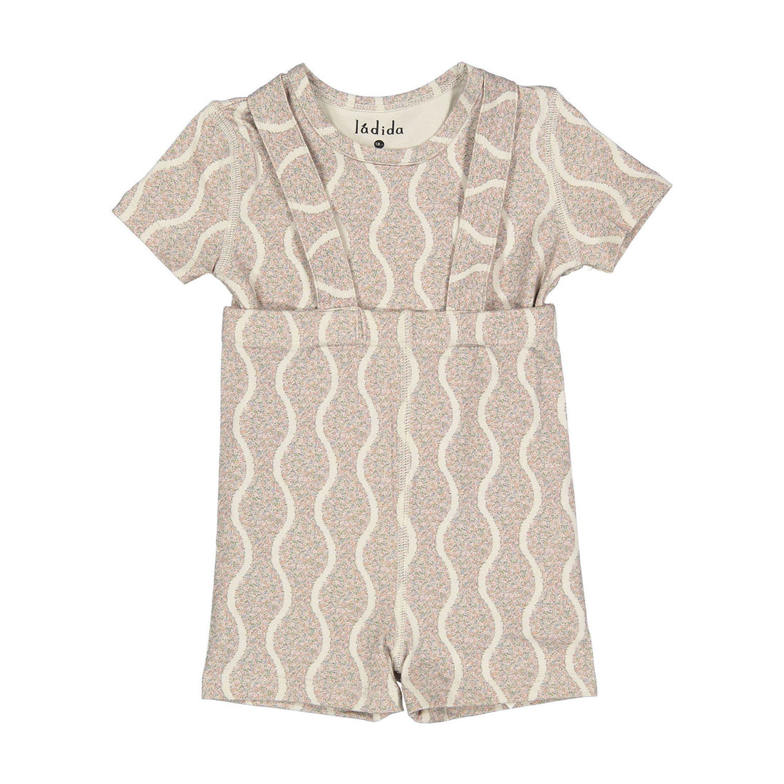 Ladida Layette Pink Wave Suspender Set