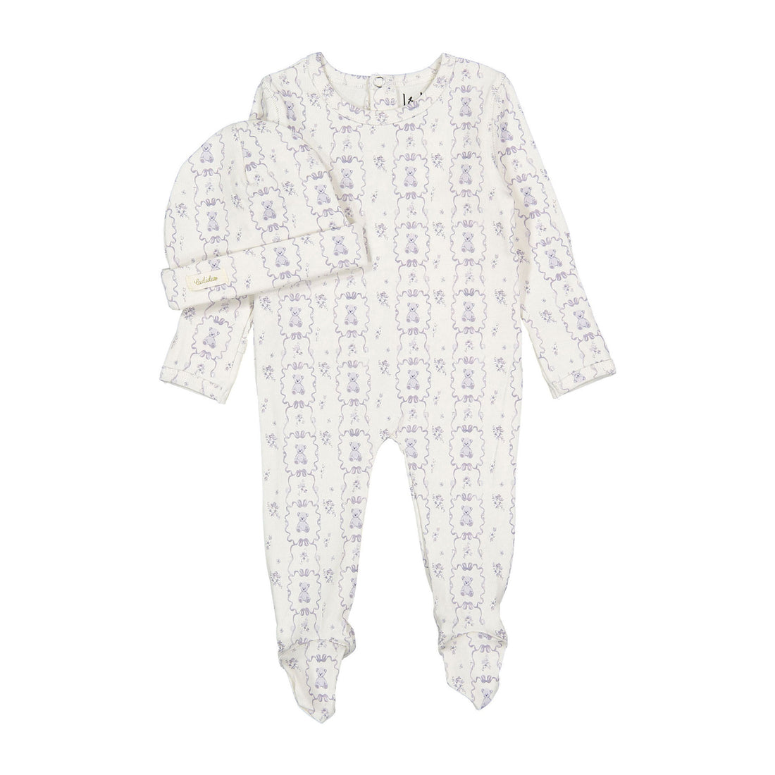 Ladida Layette Blue Teddy Romper + Hat