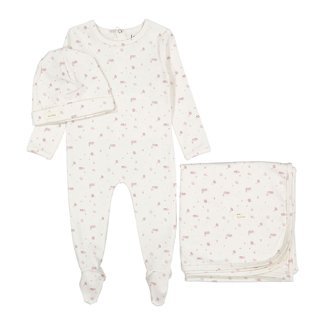 Ladida Layette Rosewood Park Romper + Hat + Blanket
