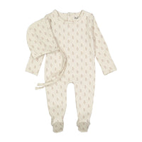 Ladida Layette Taupe Tapestry Romper + Bonnet