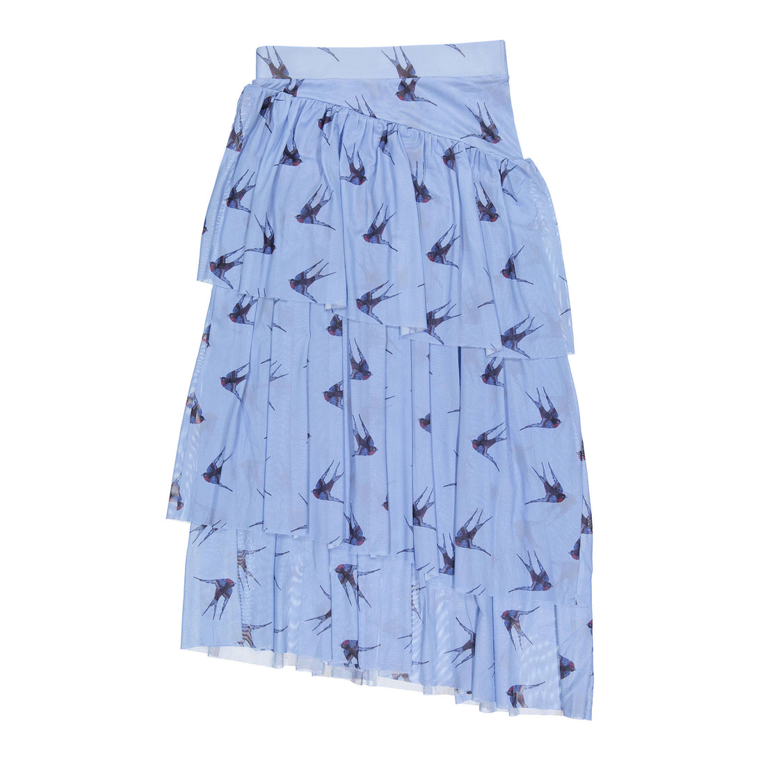 Clubhouse Blue Bird Printed Mesh Skirt