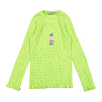 Elements Neon Yellow Ruched Puff Logo Tee