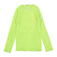 Elements Neon Yellow Ruched Puff Logo Tee
