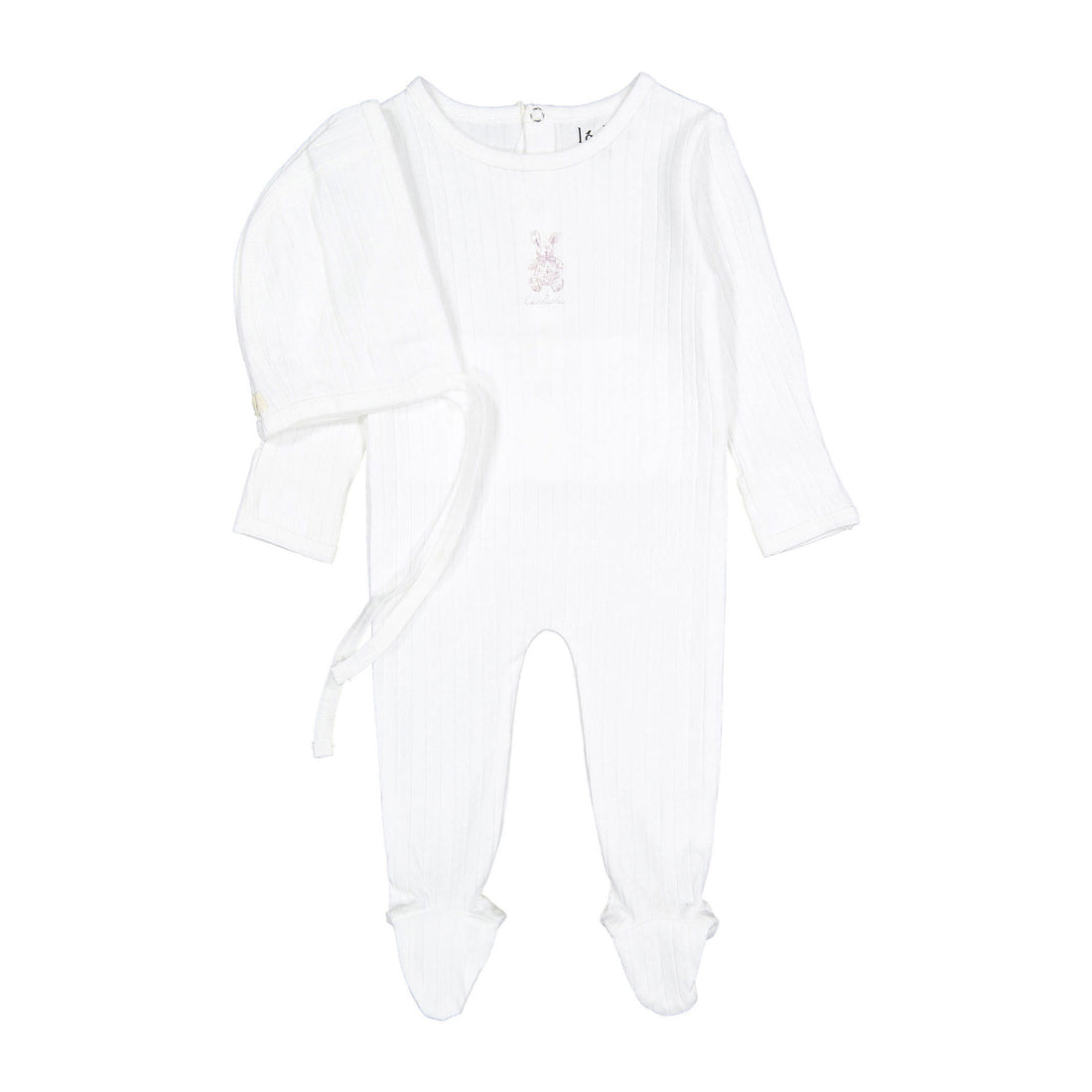 Ladida Layette Rose Bunny Romper + Bonnet