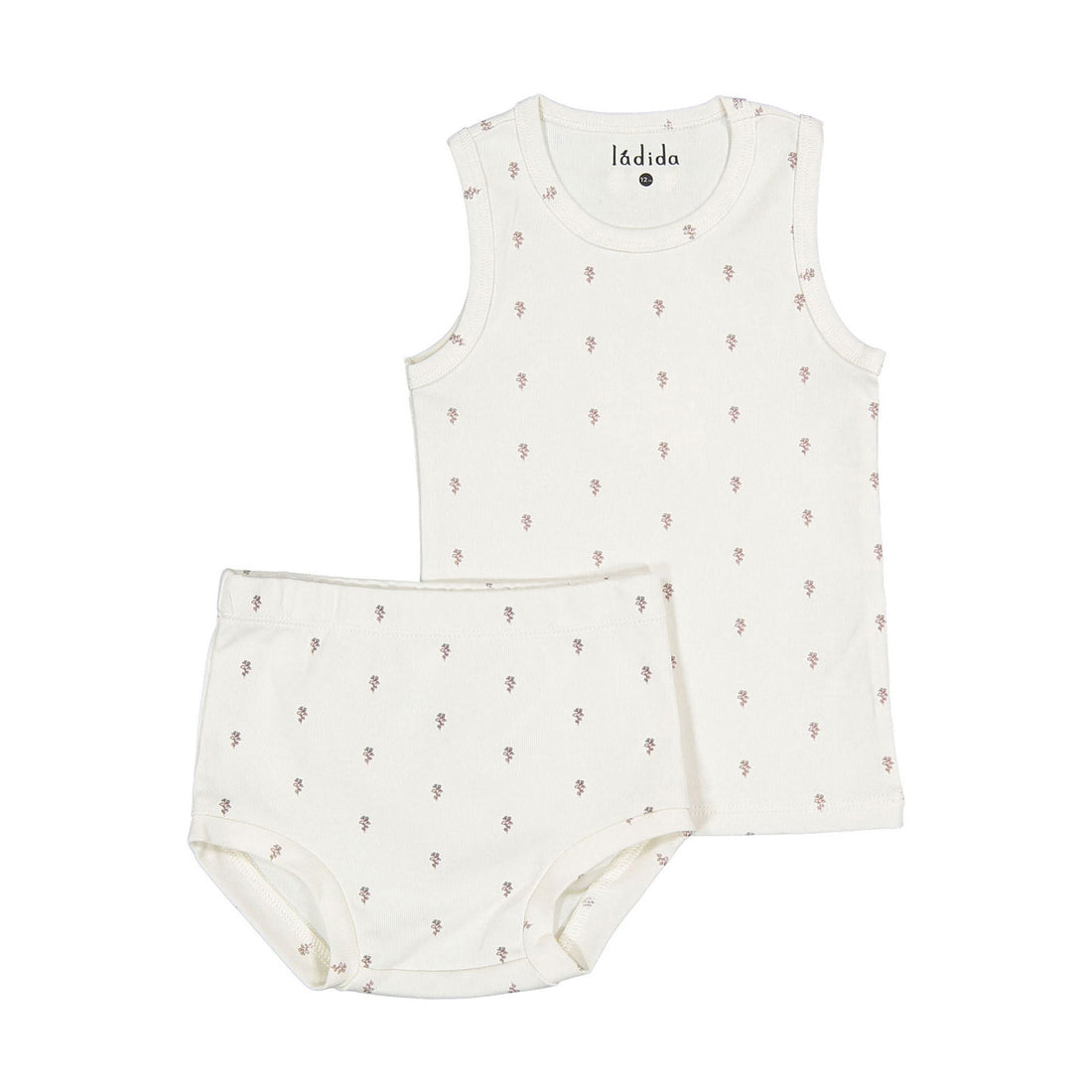 Ladida Layette Green Tiny Rose Bloomer Set
