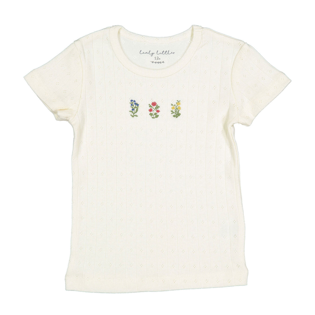 Lovely Littles The Embroidered Short Sleeve Tee - Esme Pointelle