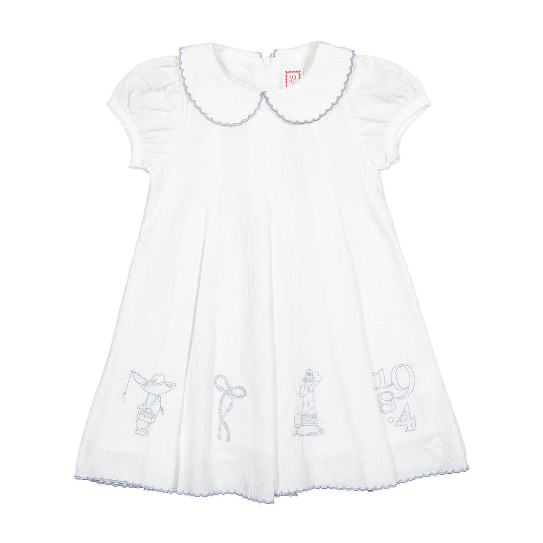 1984 White Embroidered Dress