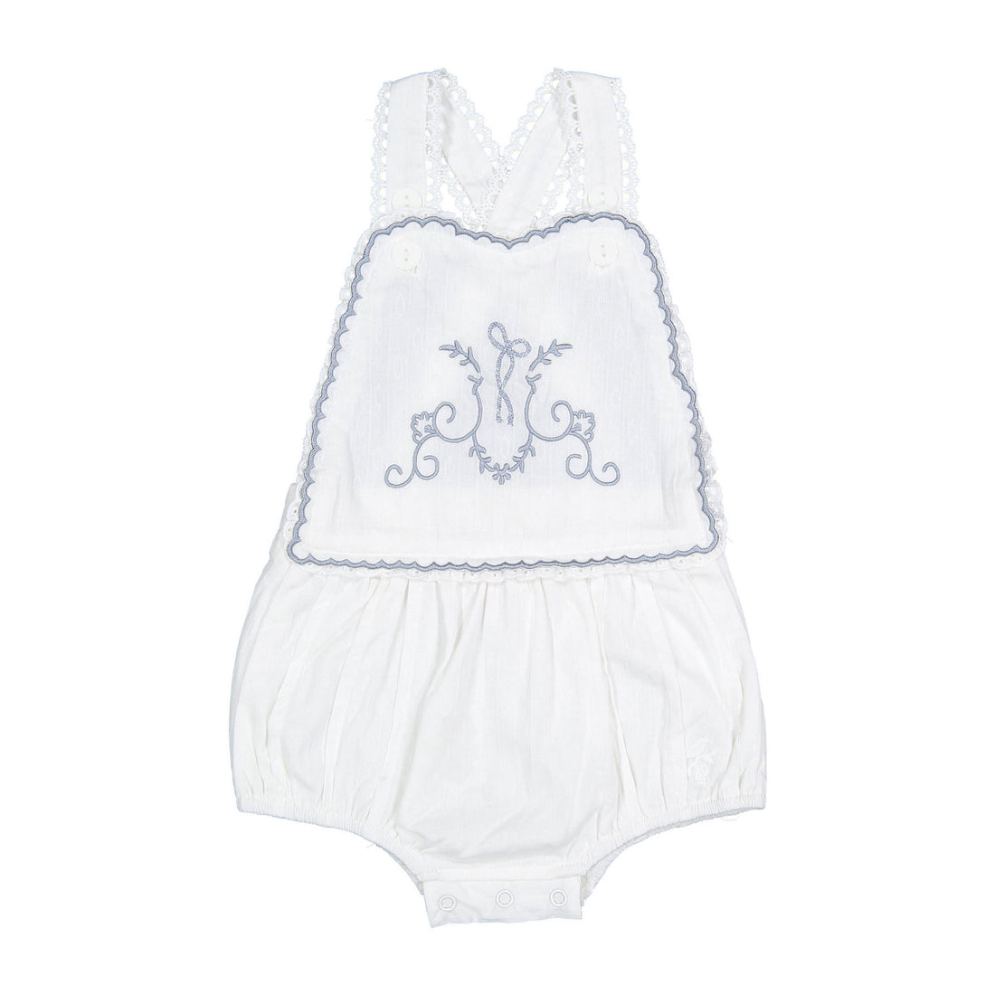 1984 White Embroidered Romper