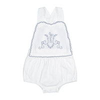 1984 White Embroidered Romper
