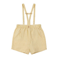 Calla Lili  Yellow Suspenders Shorts
