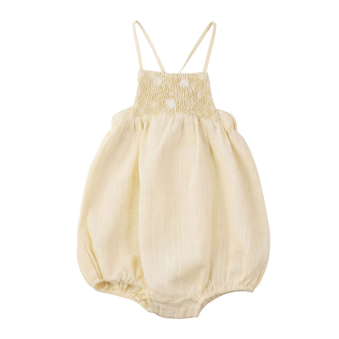 Calla Lili  Yellow Linen Romper